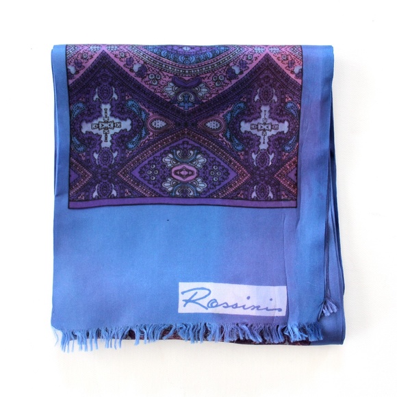 Vintage Rossini double faced silk scarf - Picture 3 of 5